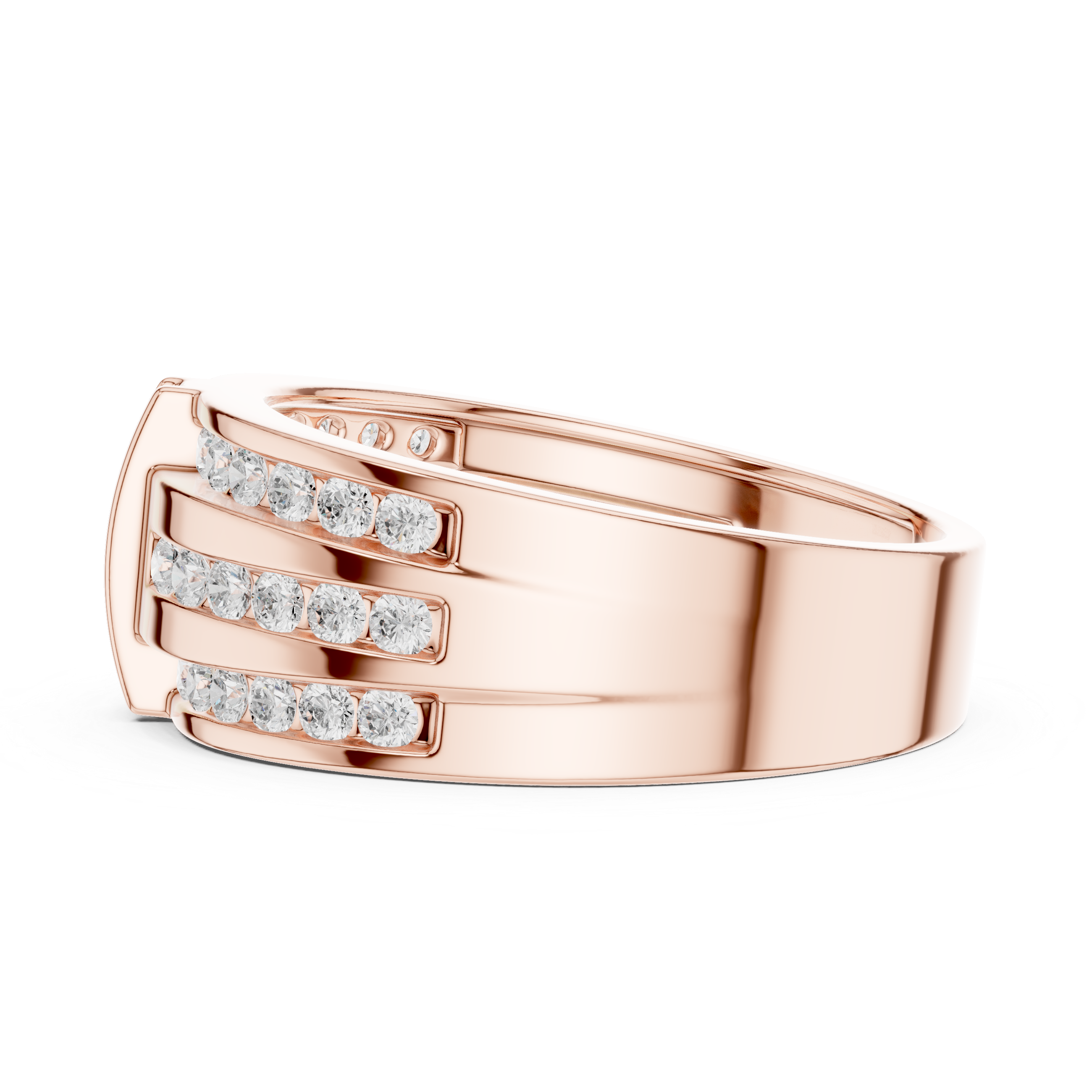 0.75 CT Multi-Row Diamond Men's Wedding Band