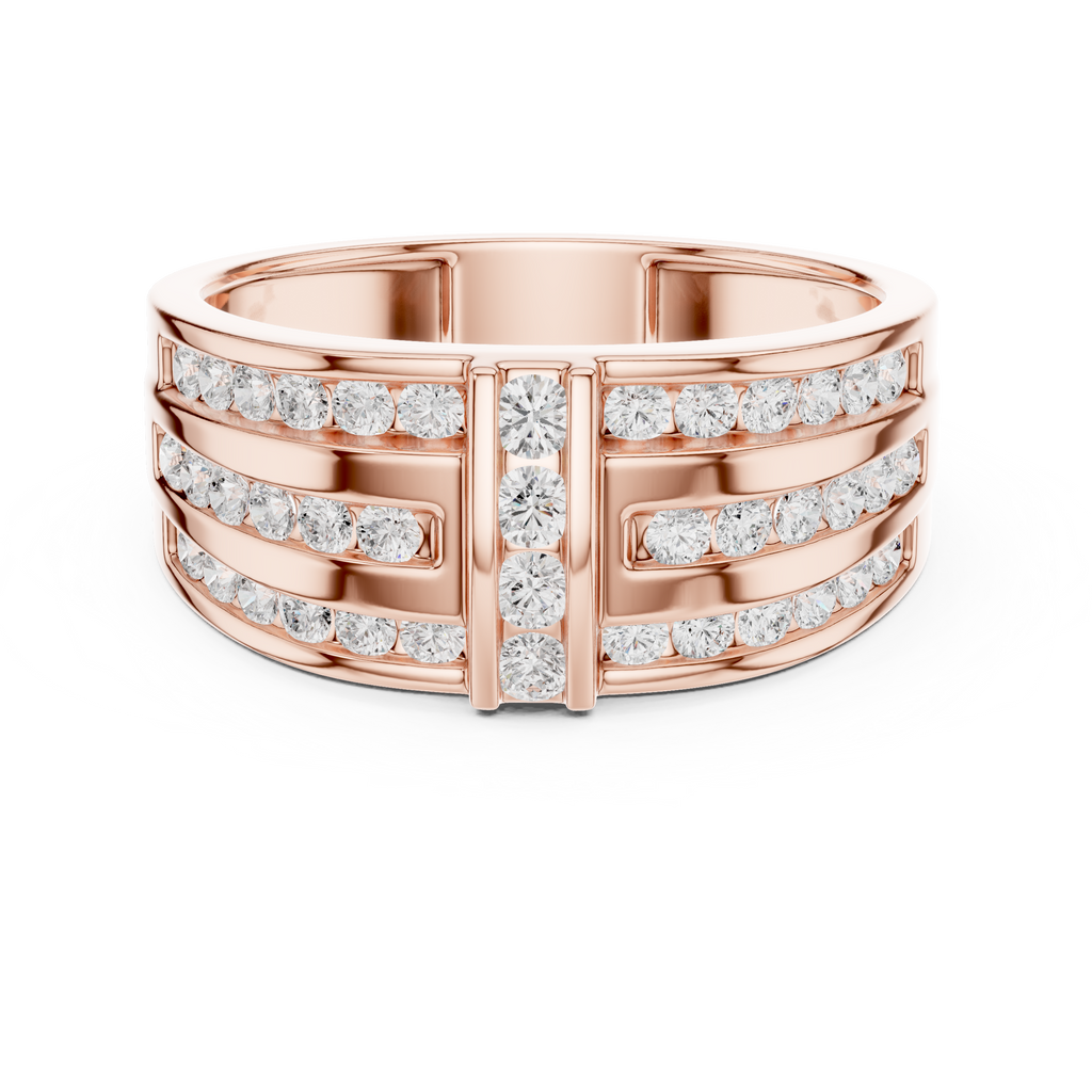 0.75 CT Multi-Row Diamond Men's Wedding Band