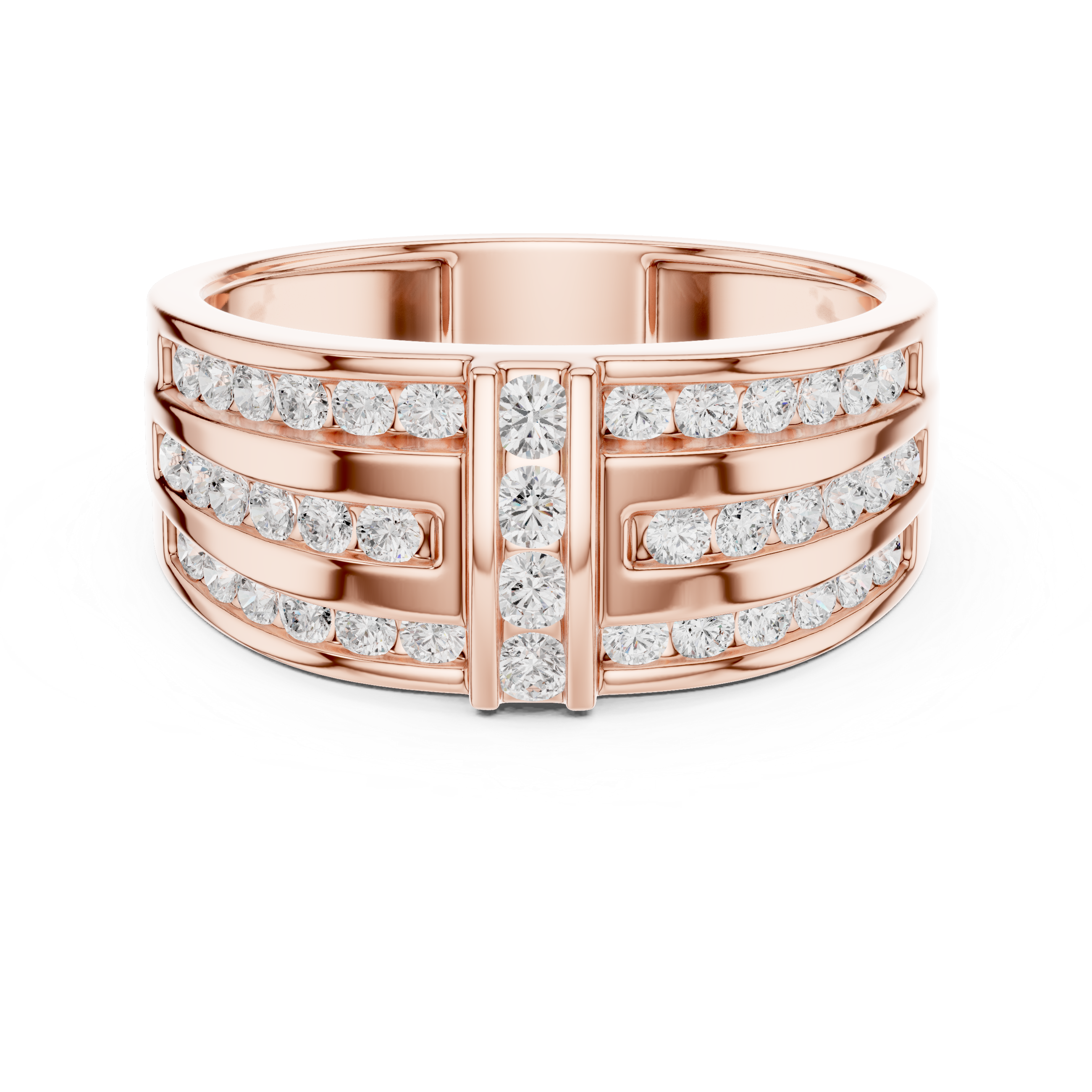 0.75 CT Multi-Row Diamond Men's Wedding Band