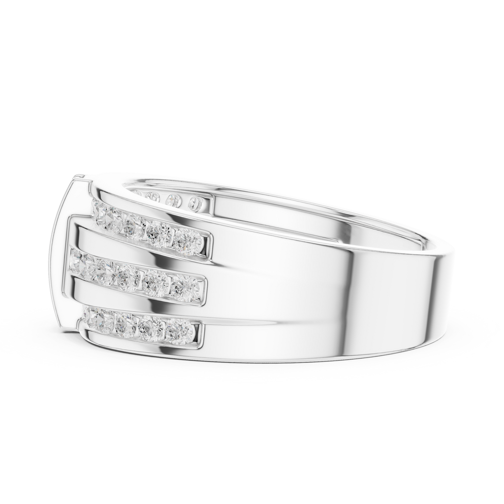 0.75 CT Multi-Row Diamond Men's Wedding Band