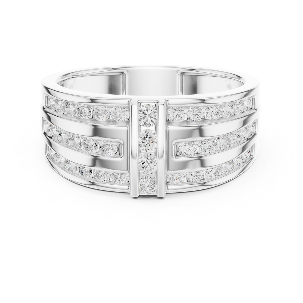 0.75 CT Multi-Row Diamond Men's Wedding Band