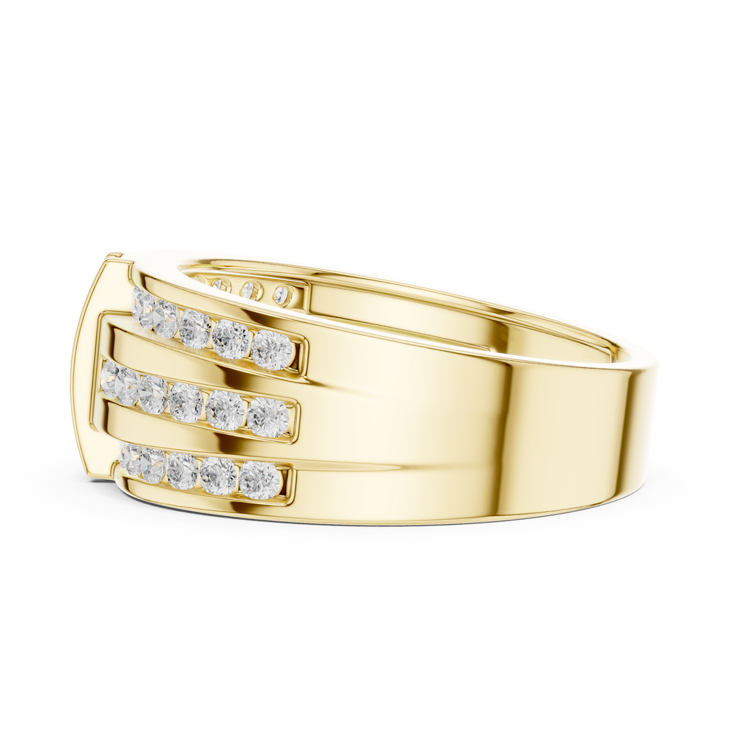 0.75 CT Multi-Row Diamond Men's Wedding Band