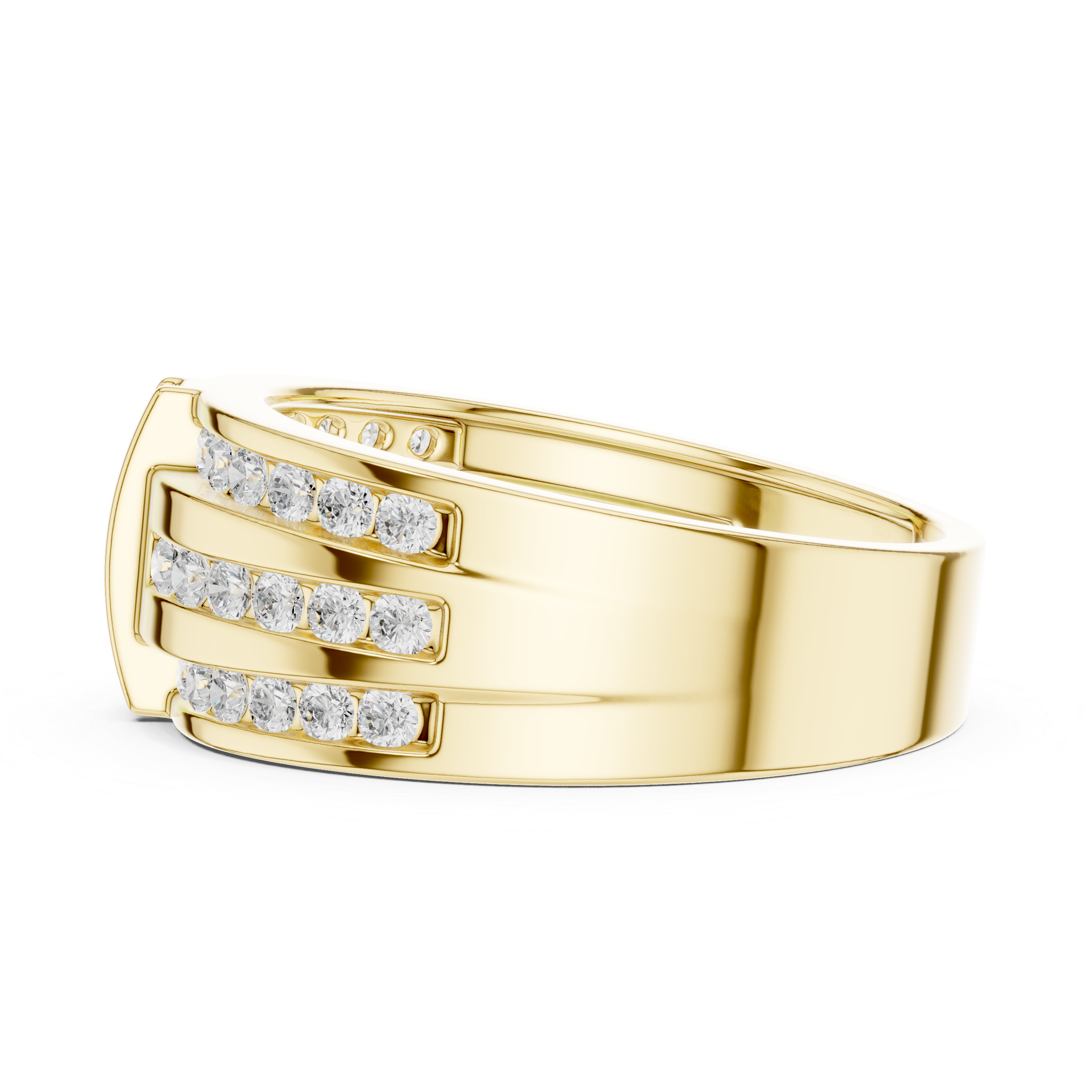 0.75 CT Multi-Row Diamond Men's Wedding Band