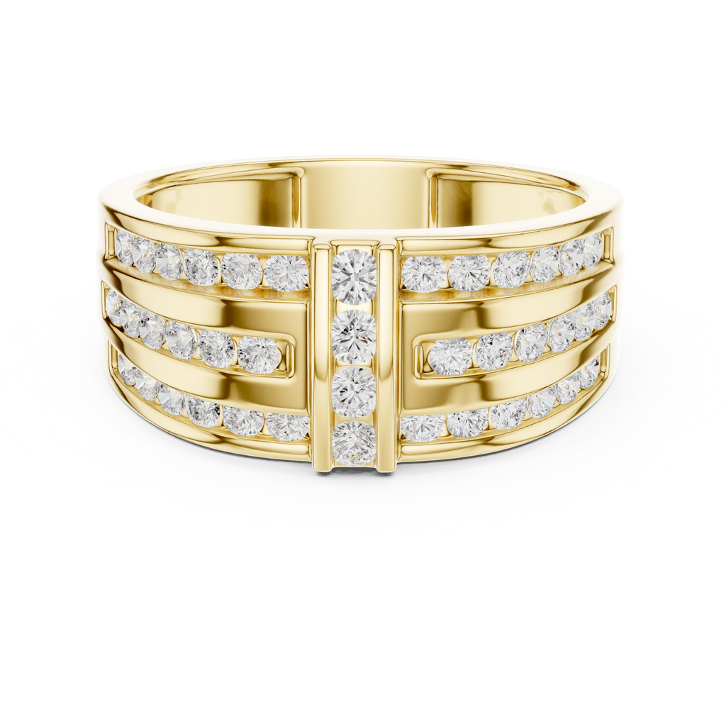 0.75 CT Multi-Row Diamond Men's Wedding Band