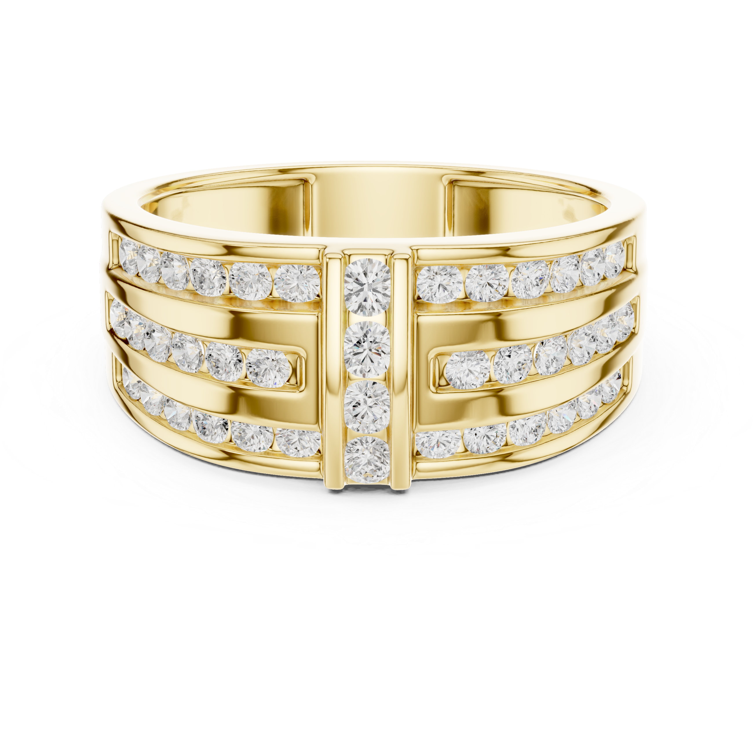 0.75 CT Multi-Row Diamond Men's Wedding Band