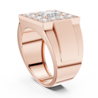 2.32 CT Princess Cut Halo Diamond Men's Ring