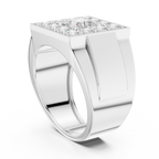 2.32 CT Princess Cut Halo Diamond Men's Ring
