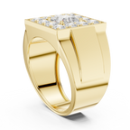 2.32 CT Princess Cut Halo Diamond Men's Ring