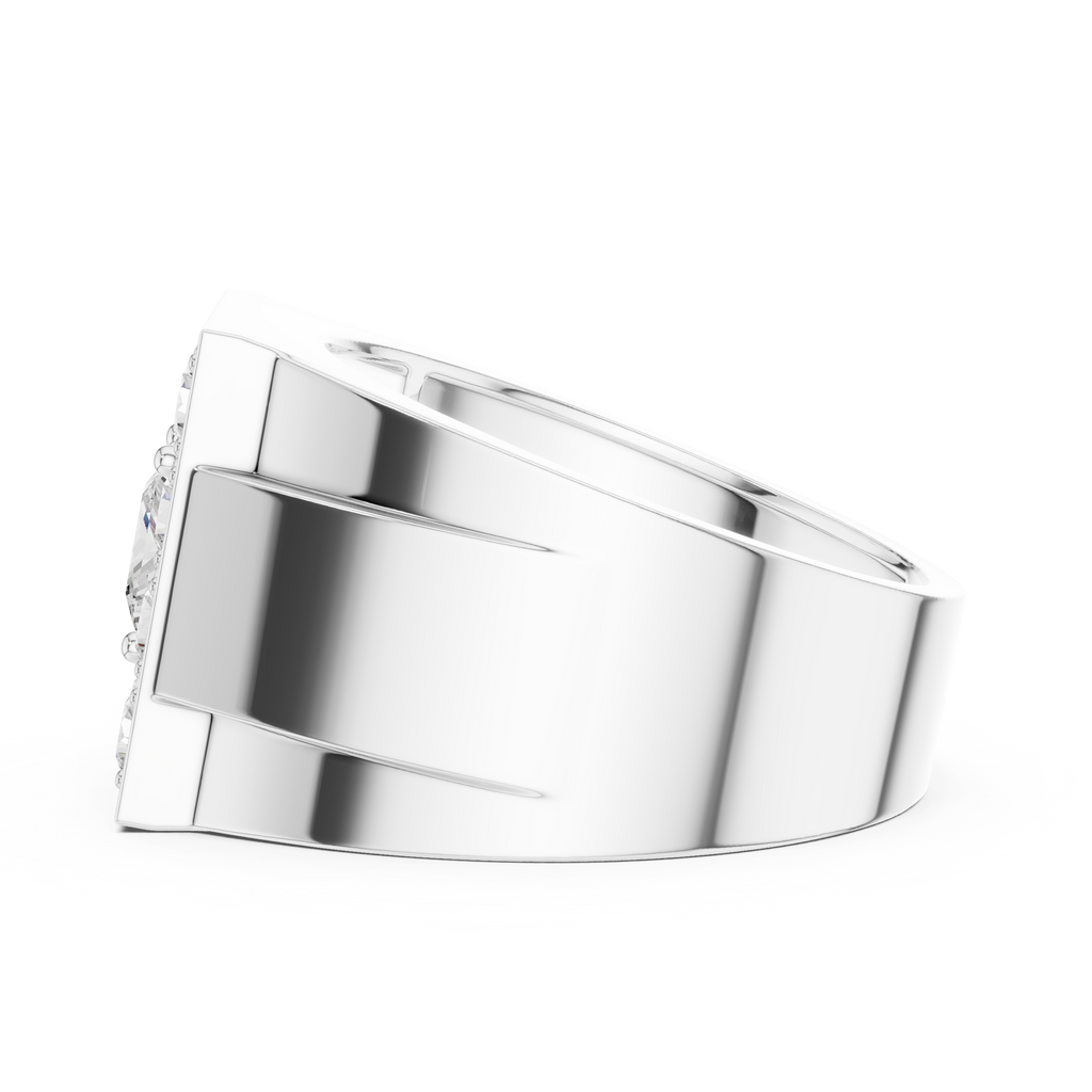 2.32 CT Princess Cut Halo Diamond Men's Ring