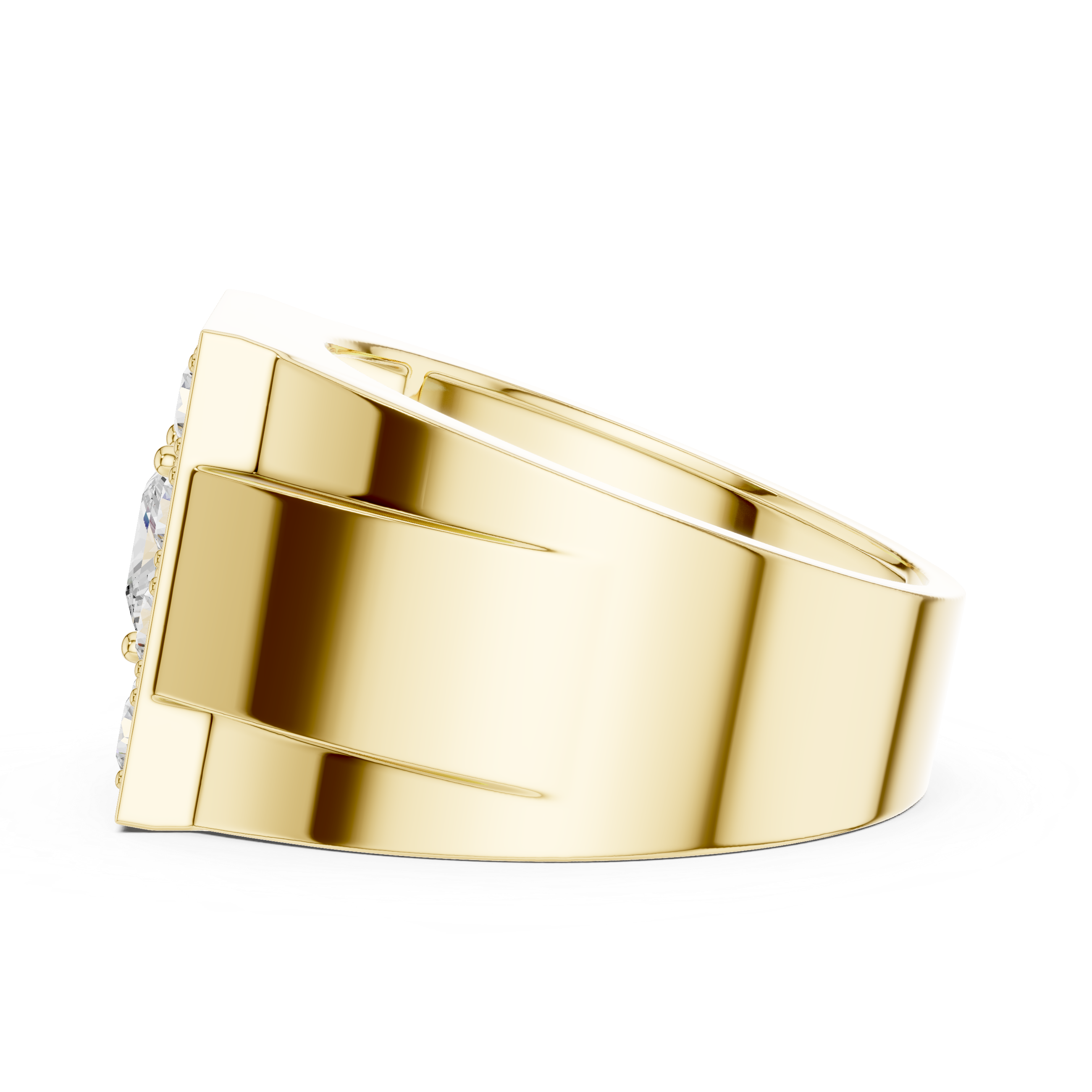 2.32 CT Princess Cut Halo Diamond Men's Ring