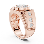 3.66 CT Round Cut Bezel Set Diamond Men's Ring