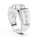 3.66 CT Round Cut Bezel Set Diamond Men's Ring