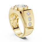 3.66 CT Round Cut Bezel Set Diamond Men's Ring