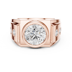 3.66 CT Round Cut Bezel Set Diamond Men's Ring