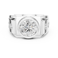 3.66 CT Round Cut Bezel Set Diamond Men's Ring