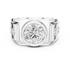3.66 CT Round Cut Bezel Set Diamond Men's Ring