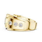 3.66 CT Round Cut Bezel Set Diamond Men's Ring