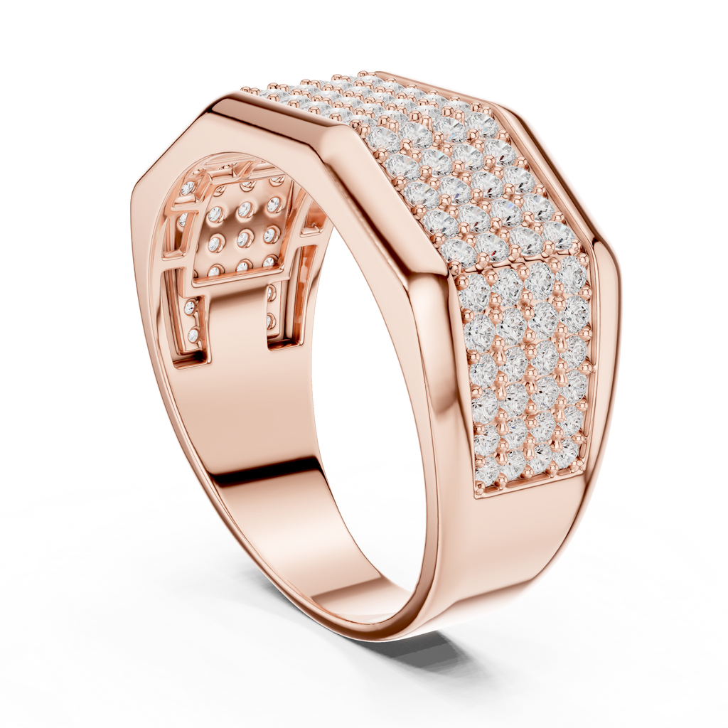 1.20 CT Multi-Row Pavé Diamond Men's Ring