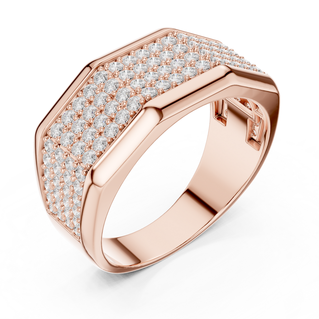 1.20 CT Multi-Row Pavé Diamond Men's Ring