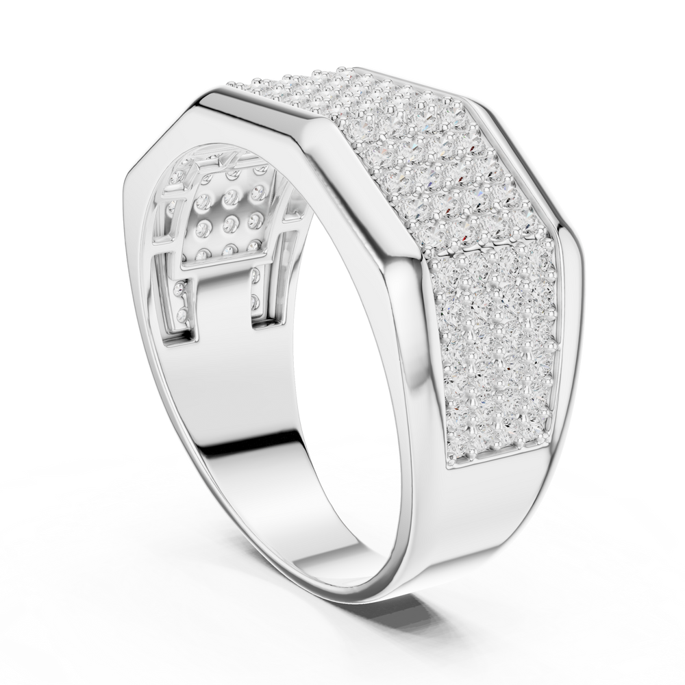 1.20 CT Multi-Row Pavé Diamond Men's Ring