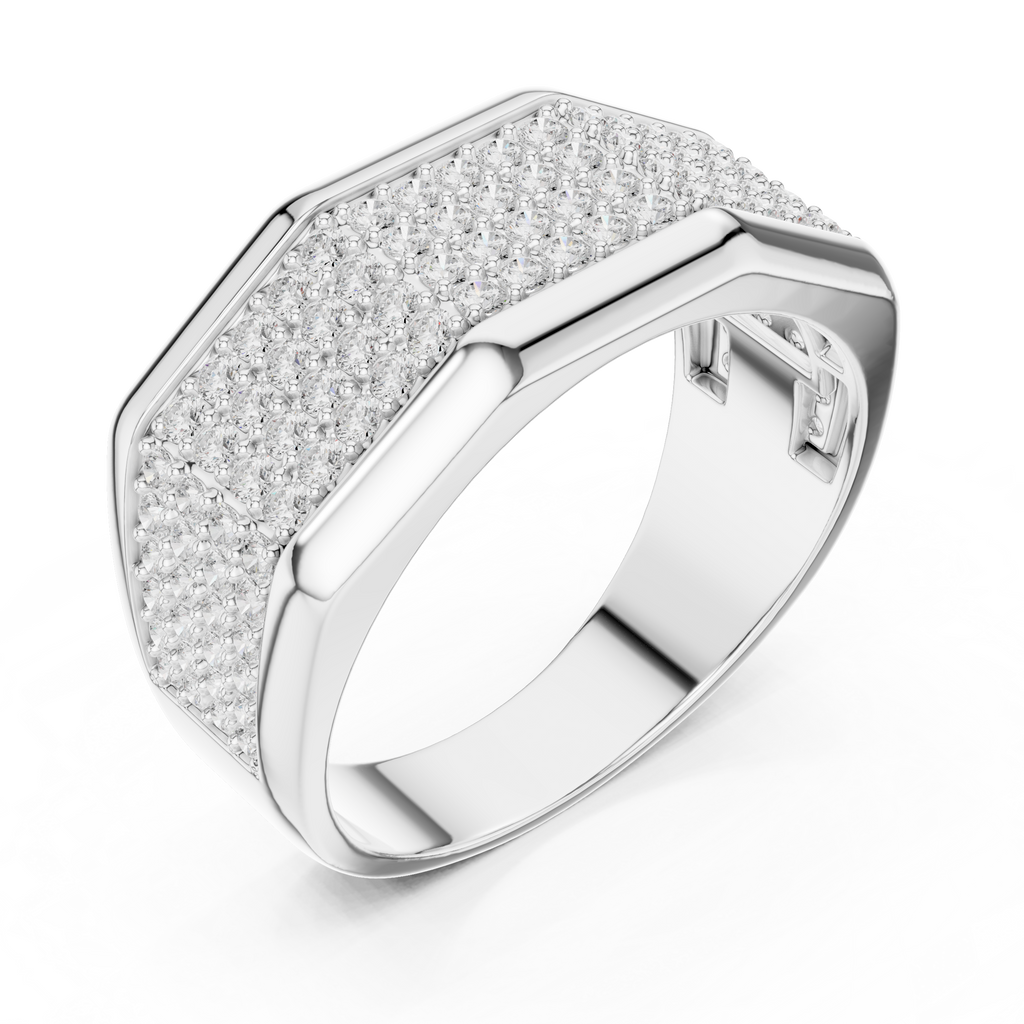 1.20 CT Multi-Row Pavé Diamond Men's Ring