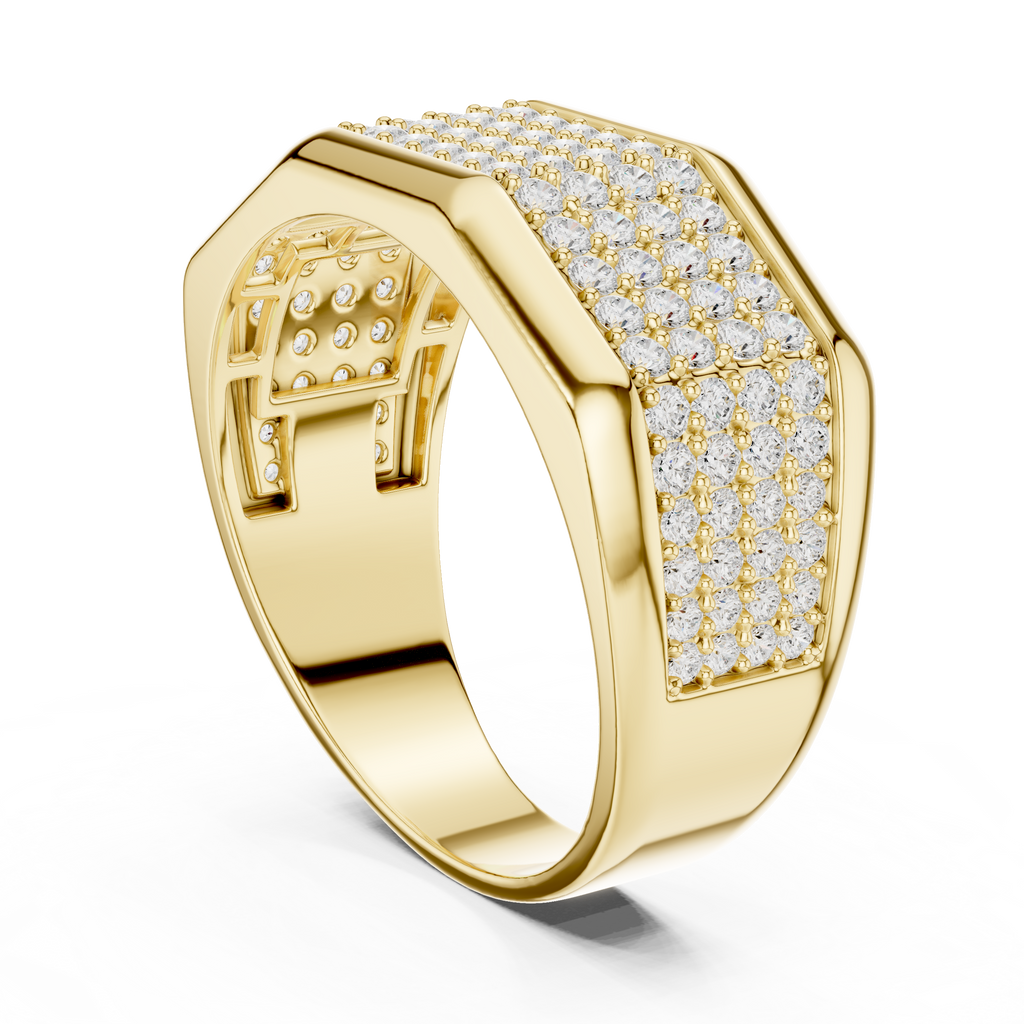 1.20 CT Multi-Row Pavé Diamond Men's Ring