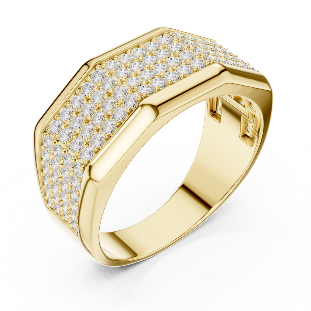 1.20 CT Multi-Row Pavé Diamond Men's Ring