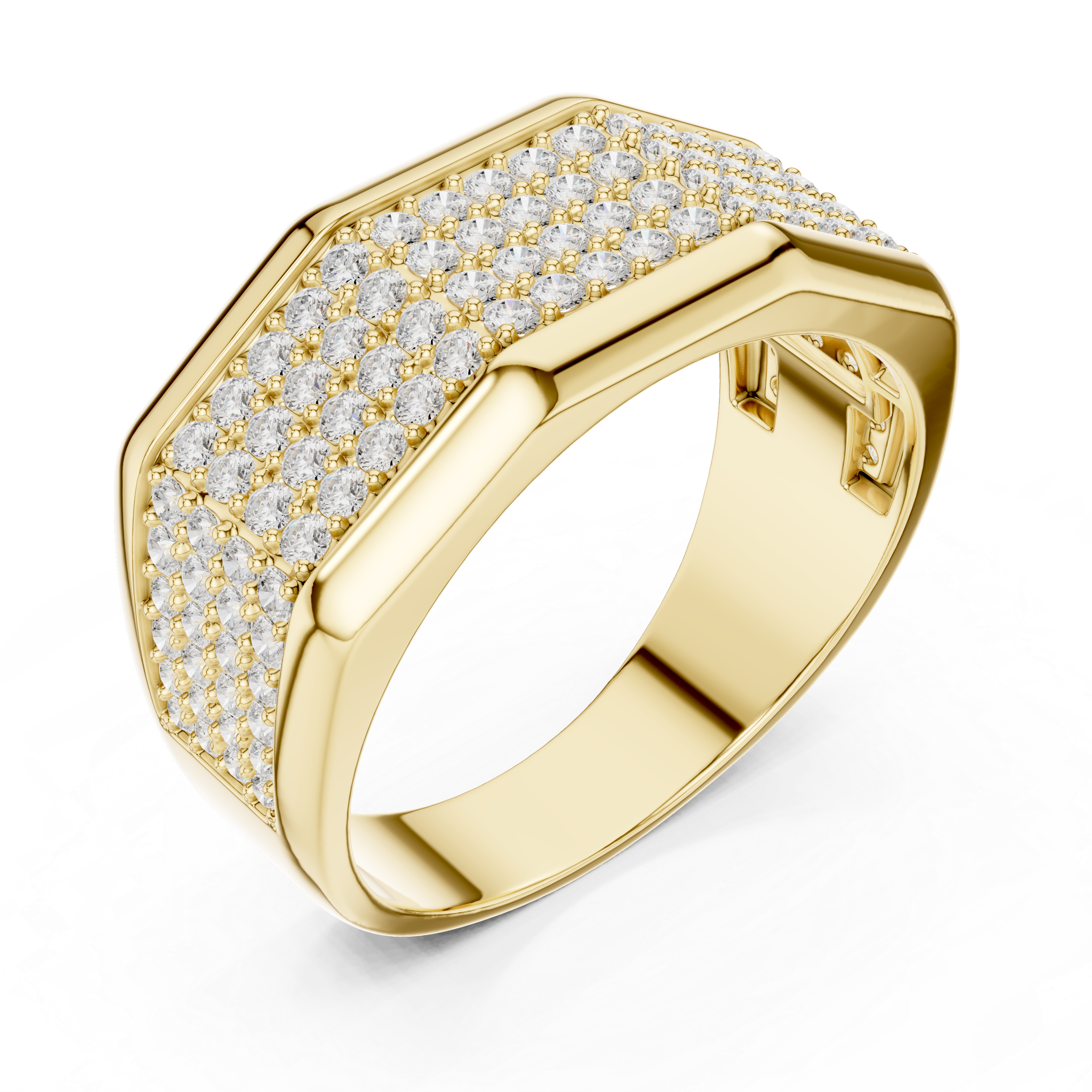 1.20 CT Multi-Row Pavé Diamond Men's Ring
