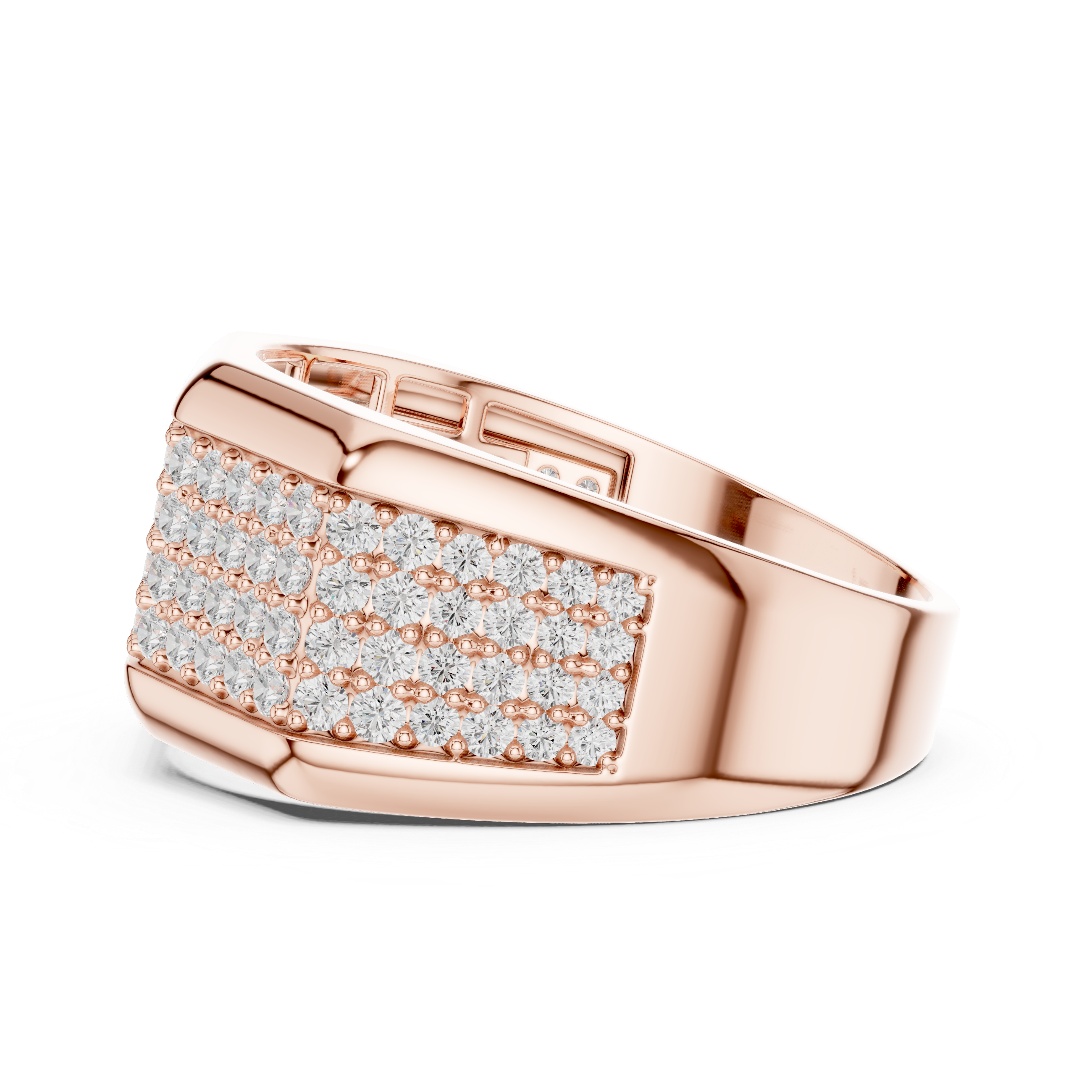 1.20 CT Multi-Row Pavé Diamond Men's Ring