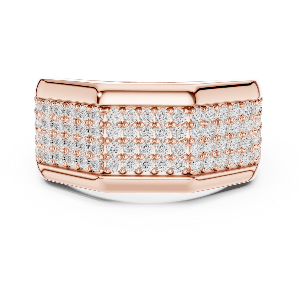 1.20 CT Multi-Row Pavé Diamond Men's Ring