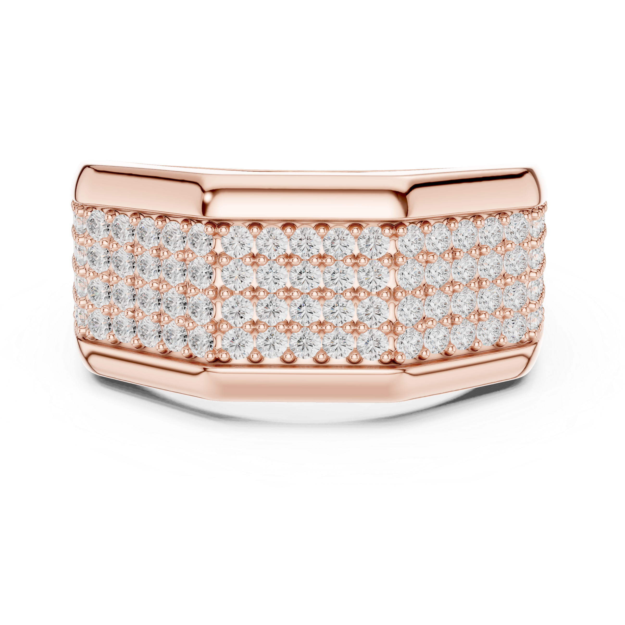 1.20 CT Multi-Row Pavé Diamond Men's Ring