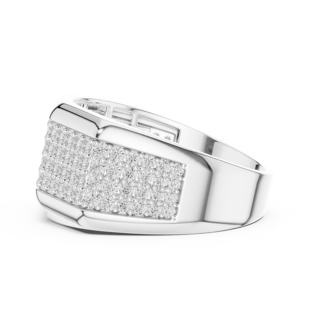 1.20 CT Multi-Row Pavé Diamond Men's Ring