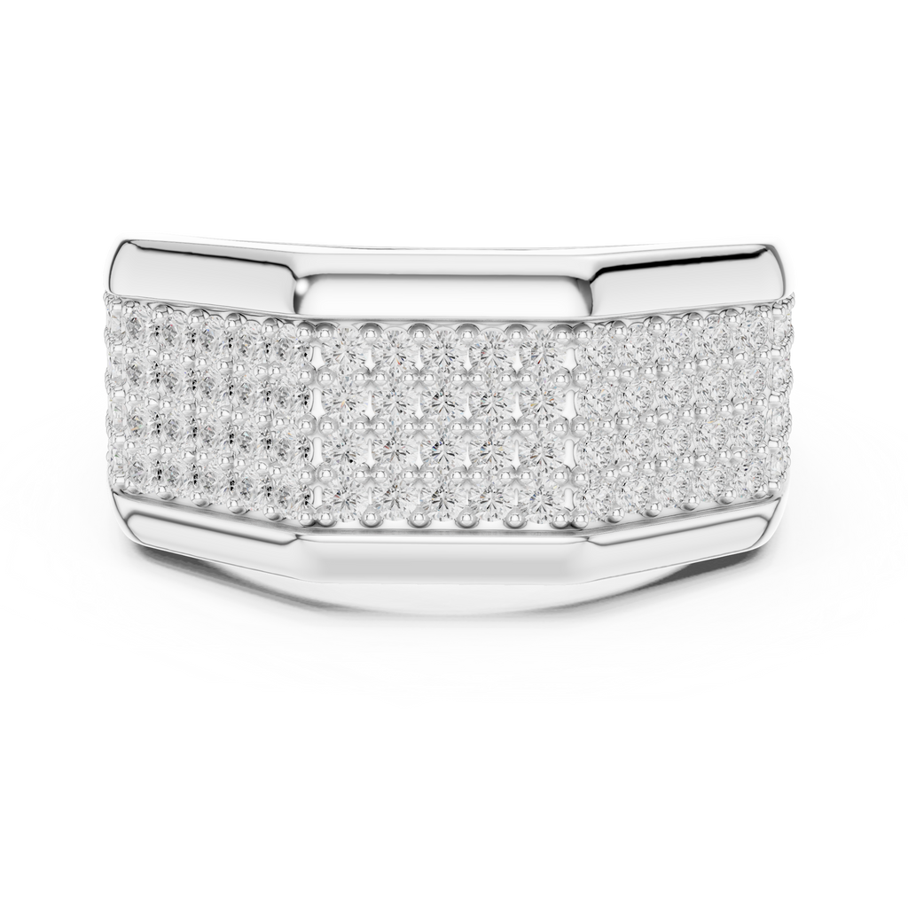 1.20 CT Multi-Row Pavé Diamond Men's Ring