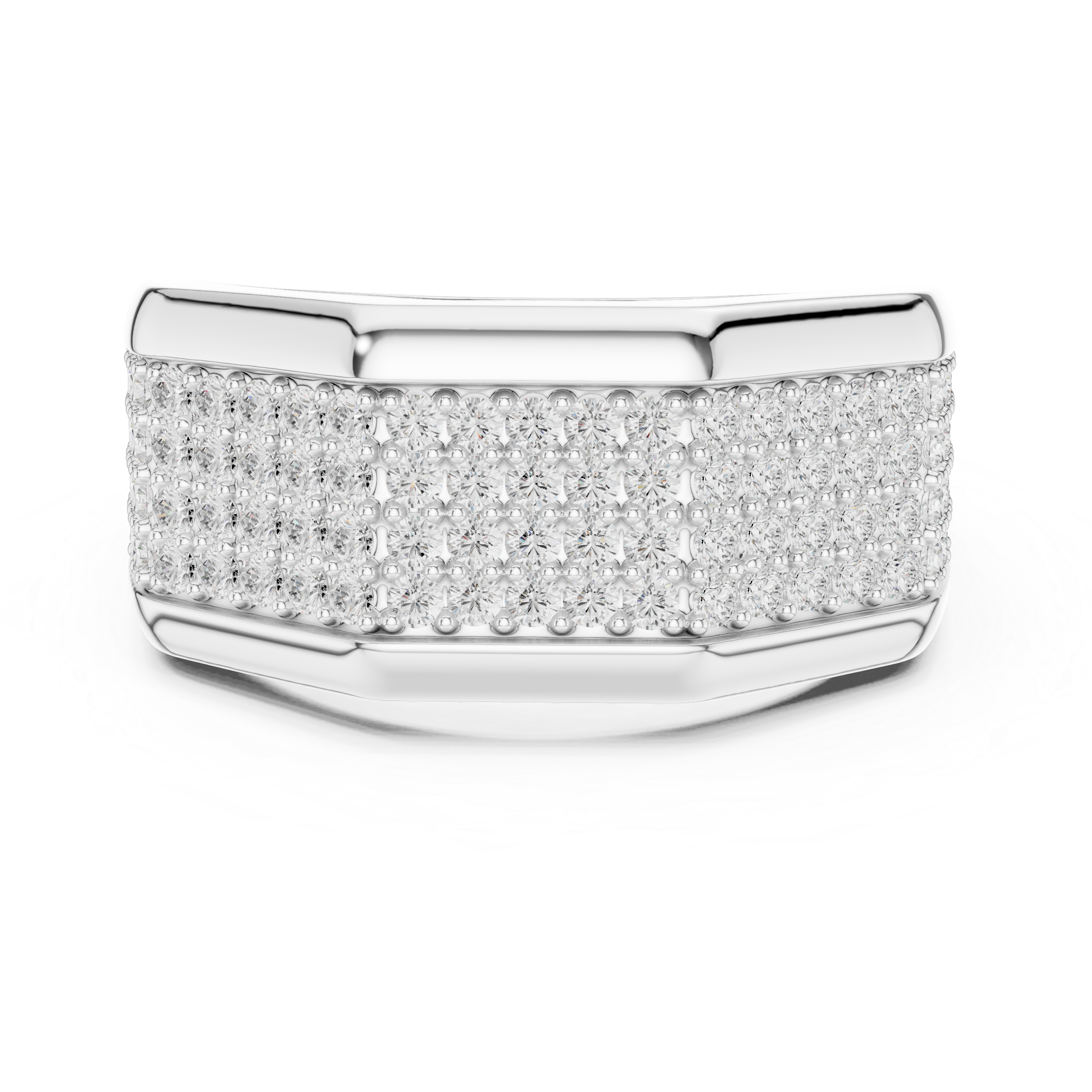 1.20 CT Multi-Row Pavé Diamond Men's Ring