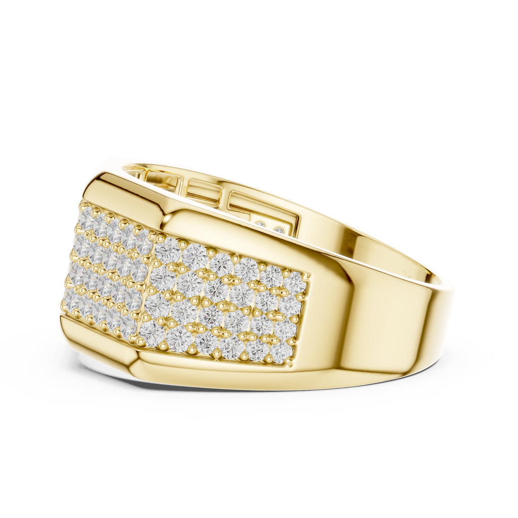 1.20 CT Multi-Row Pavé Diamond Men's Ring