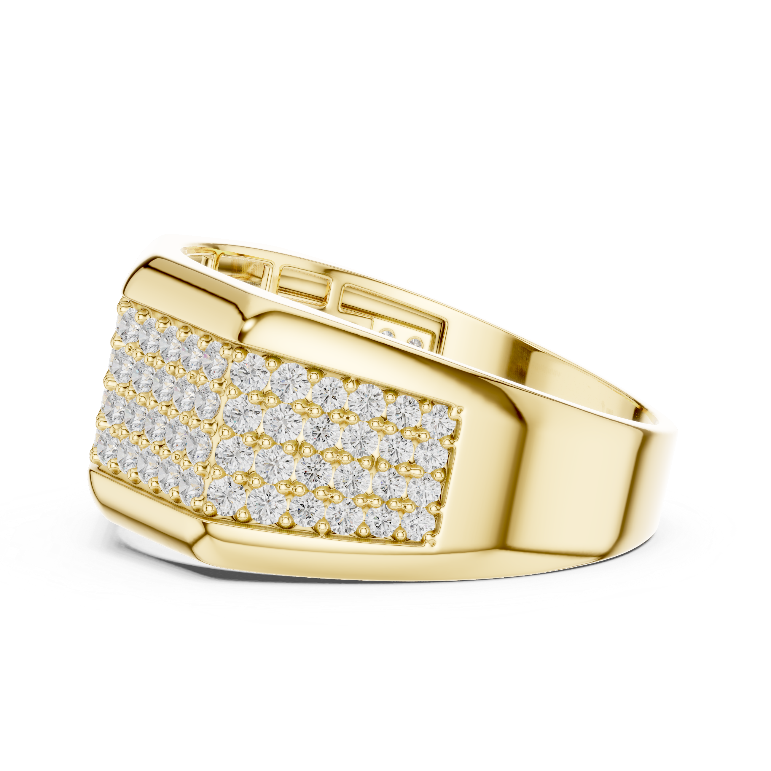 1.20 CT Multi-Row Pavé Diamond Men's Ring