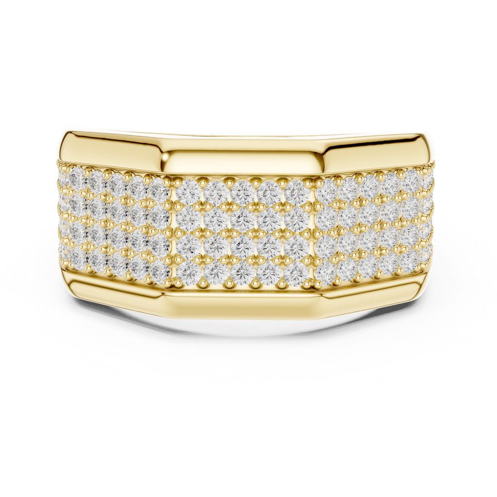 1.20 CT Multi-Row Pavé Diamond Men's Ring