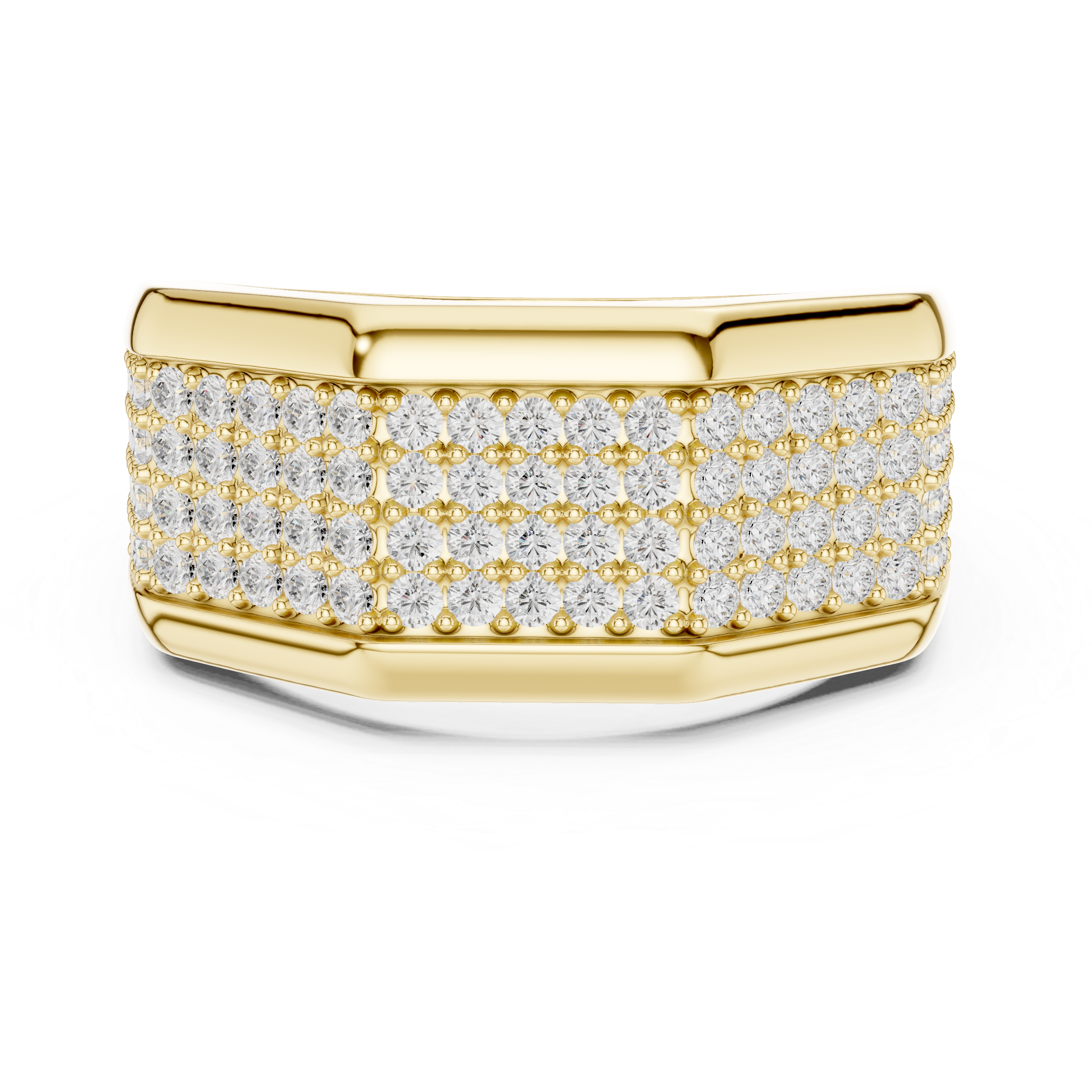 1.20 CT Multi-Row Pavé Diamond Men's Ring