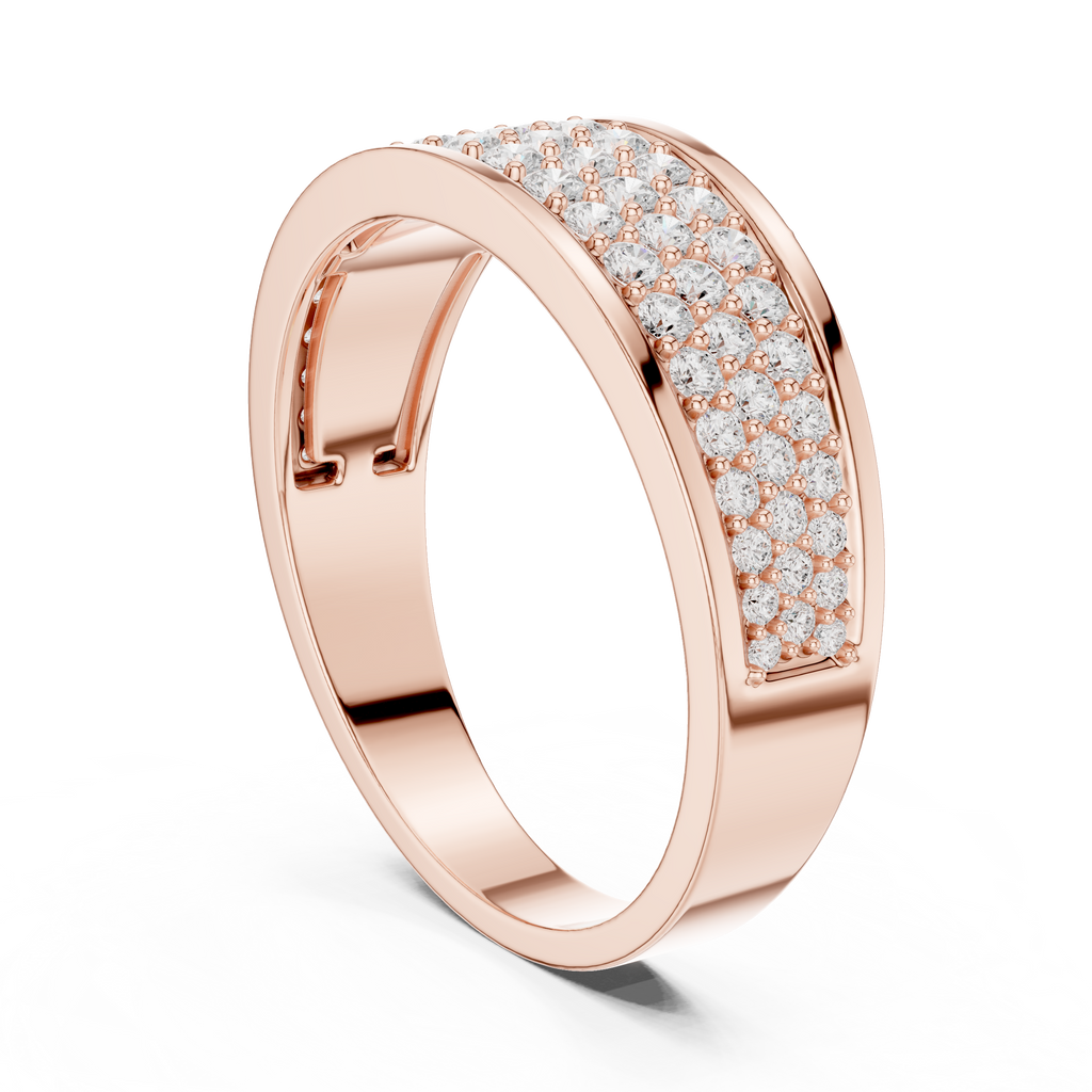 0.93 CT Multi-Row Pavé Diamond Men's Ring
