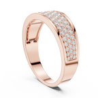 0.93 CT Multi-Row Pavé Diamond Men's Ring