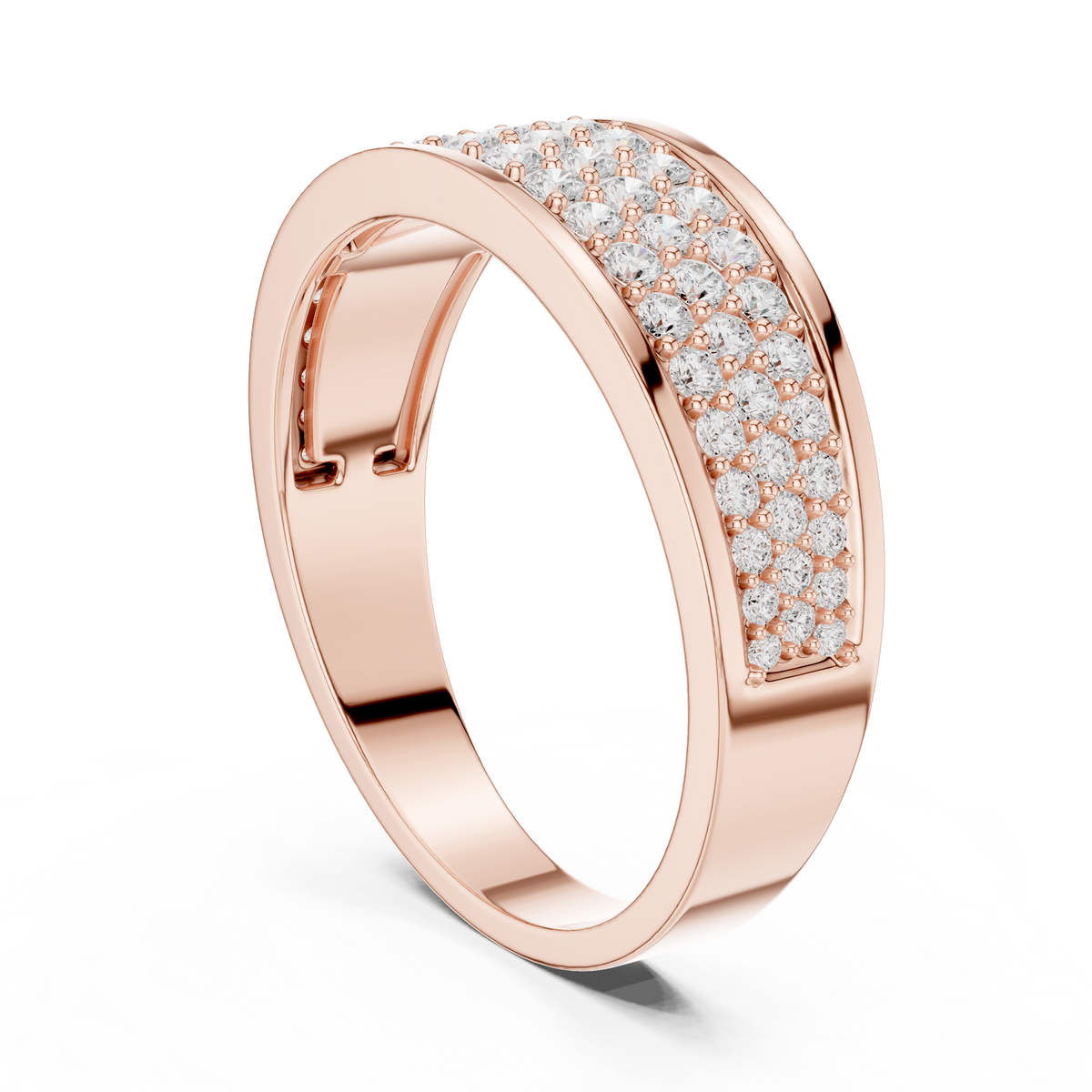 Prestige Brilliance Multi-Row Pavé Diamond Men's Ring – view 6 of 12, lab grown diamond ring | Jewelix Atelier