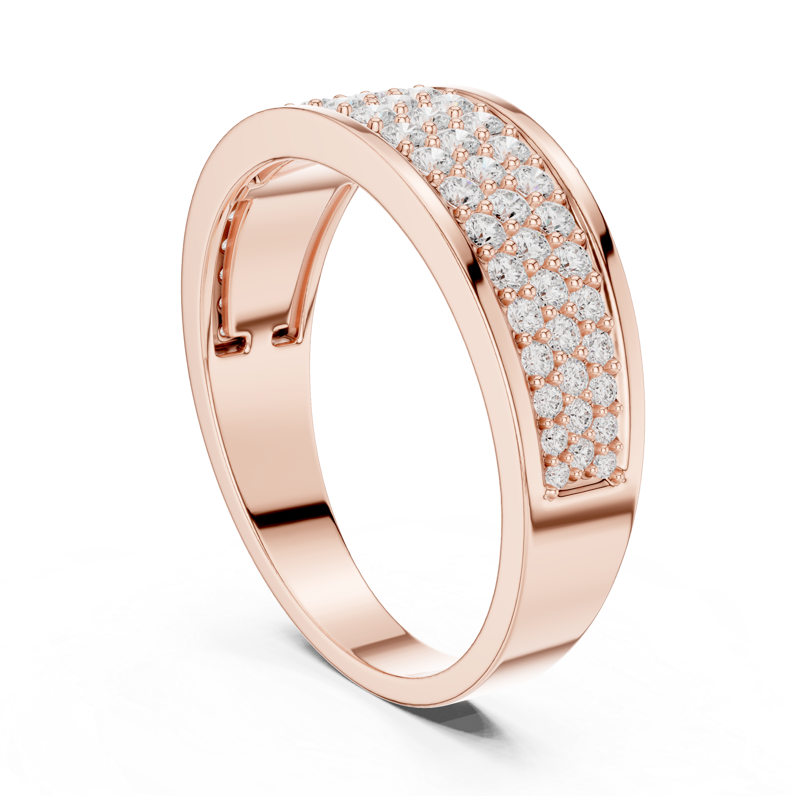 0.93 CT Multi-Row Pavé Diamond Men's Ring
