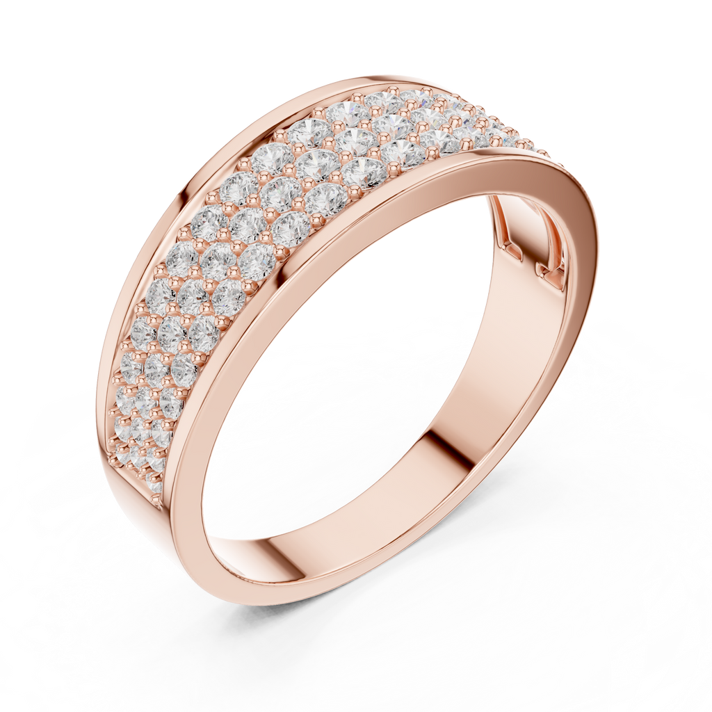 0.93 CT Multi-Row Pavé Diamond Men's Ring