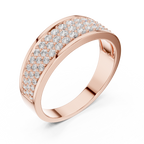 0.93 CT Multi-Row Pavé Diamond Men's Ring