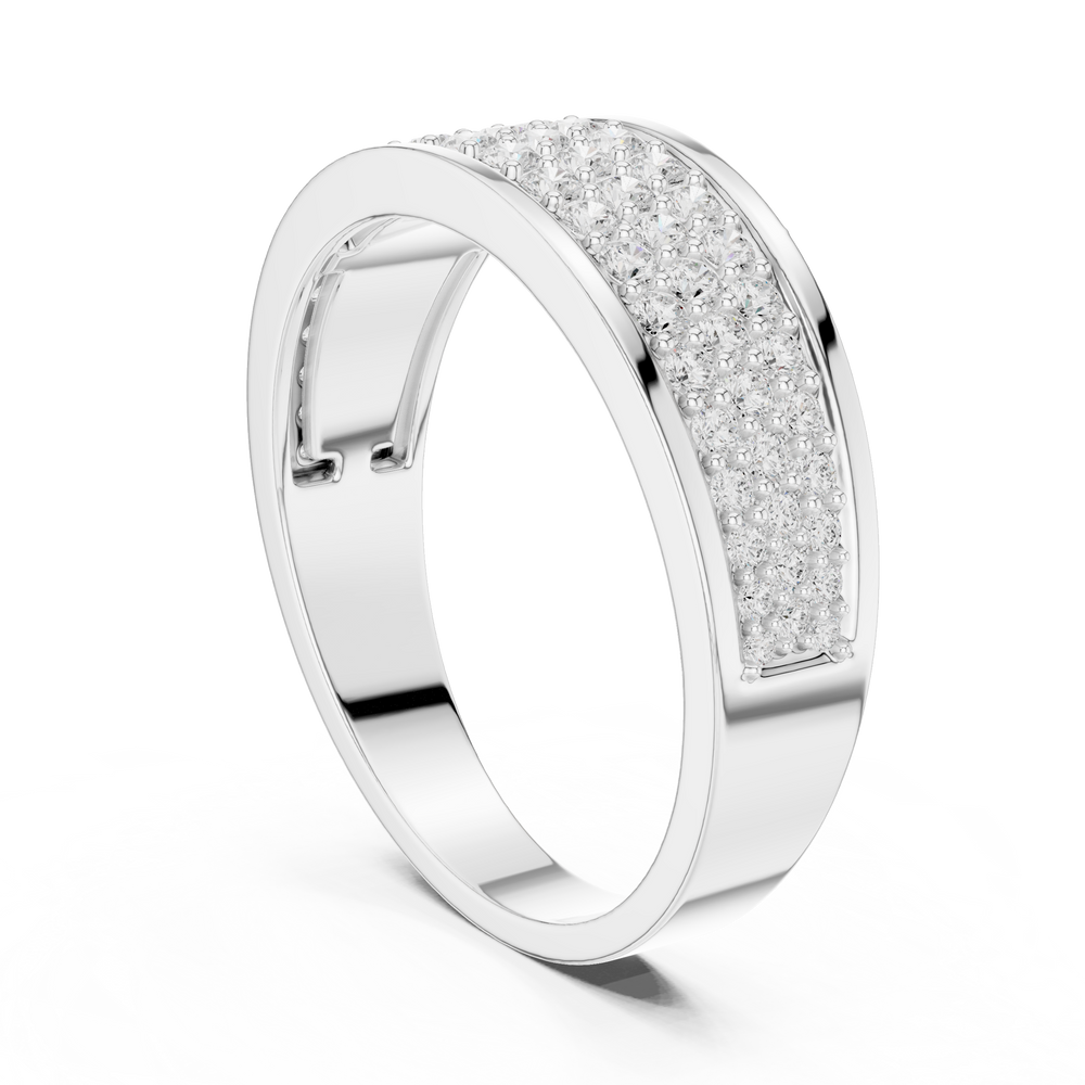 0.93 CT Multi-Row Pavé Diamond Men's Ring