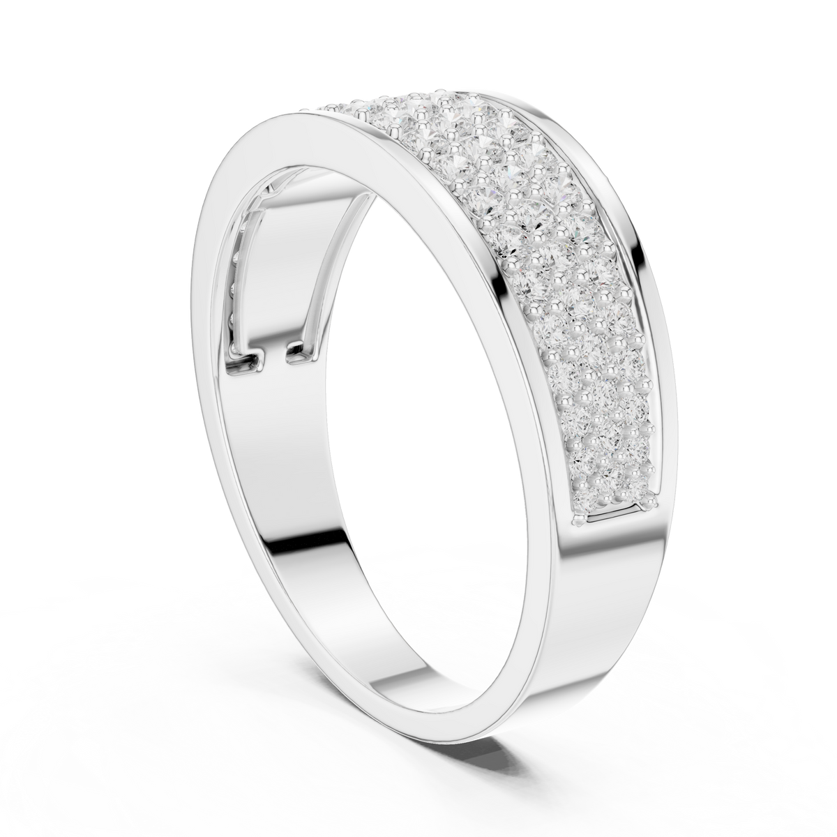 Prestige Brilliance Multi-Row Pavé Diamond Men's Ring – view 2 of 12, lab grown diamond ring | Jewelix Atelier