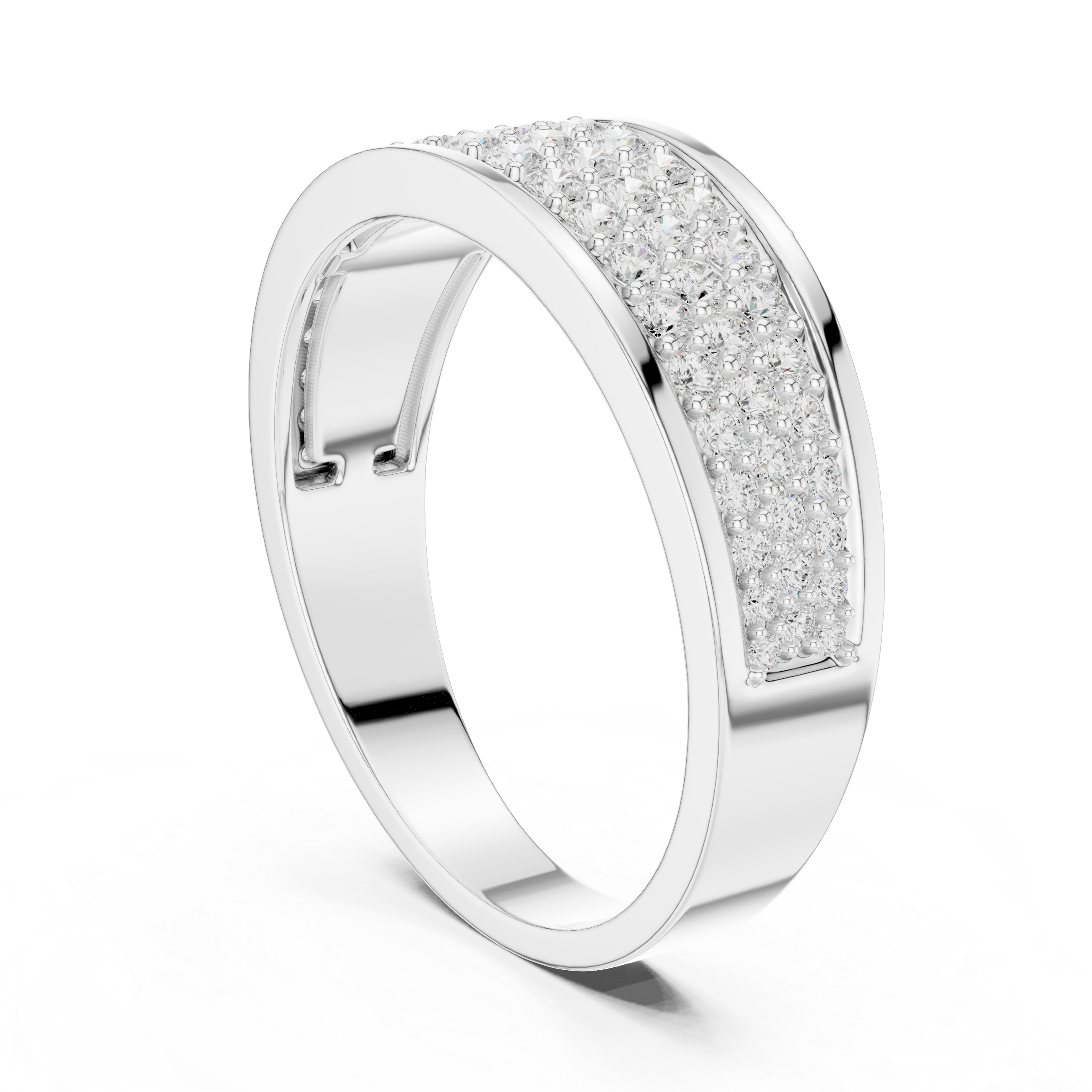 0.93 CT Multi-Row Pavé Diamond Men's Ring