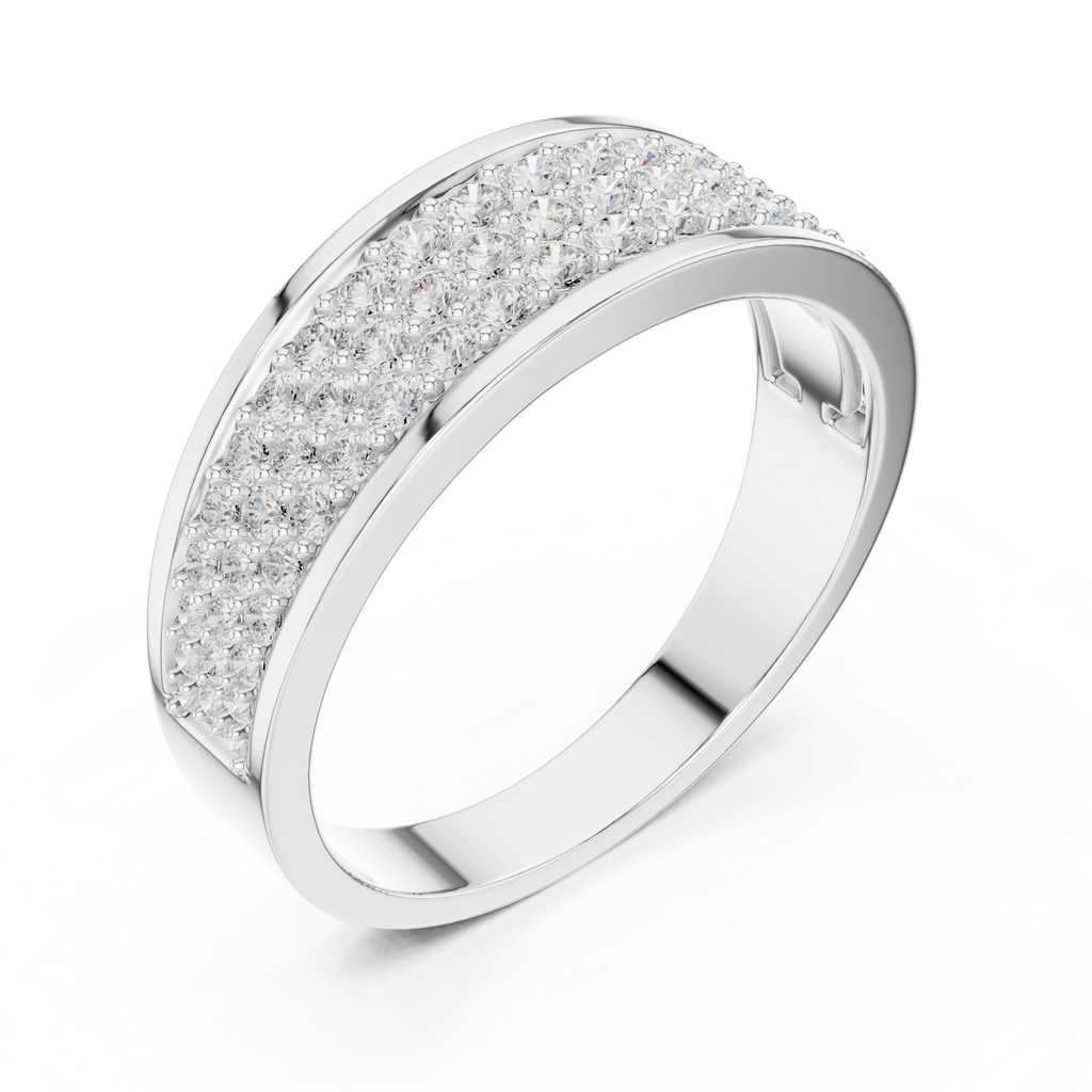 0.93 CT Multi-Row Pavé Diamond Men's Ring