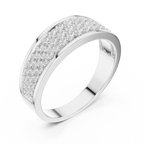 0.93 CT Multi-Row Pavé Diamond Men's Ring