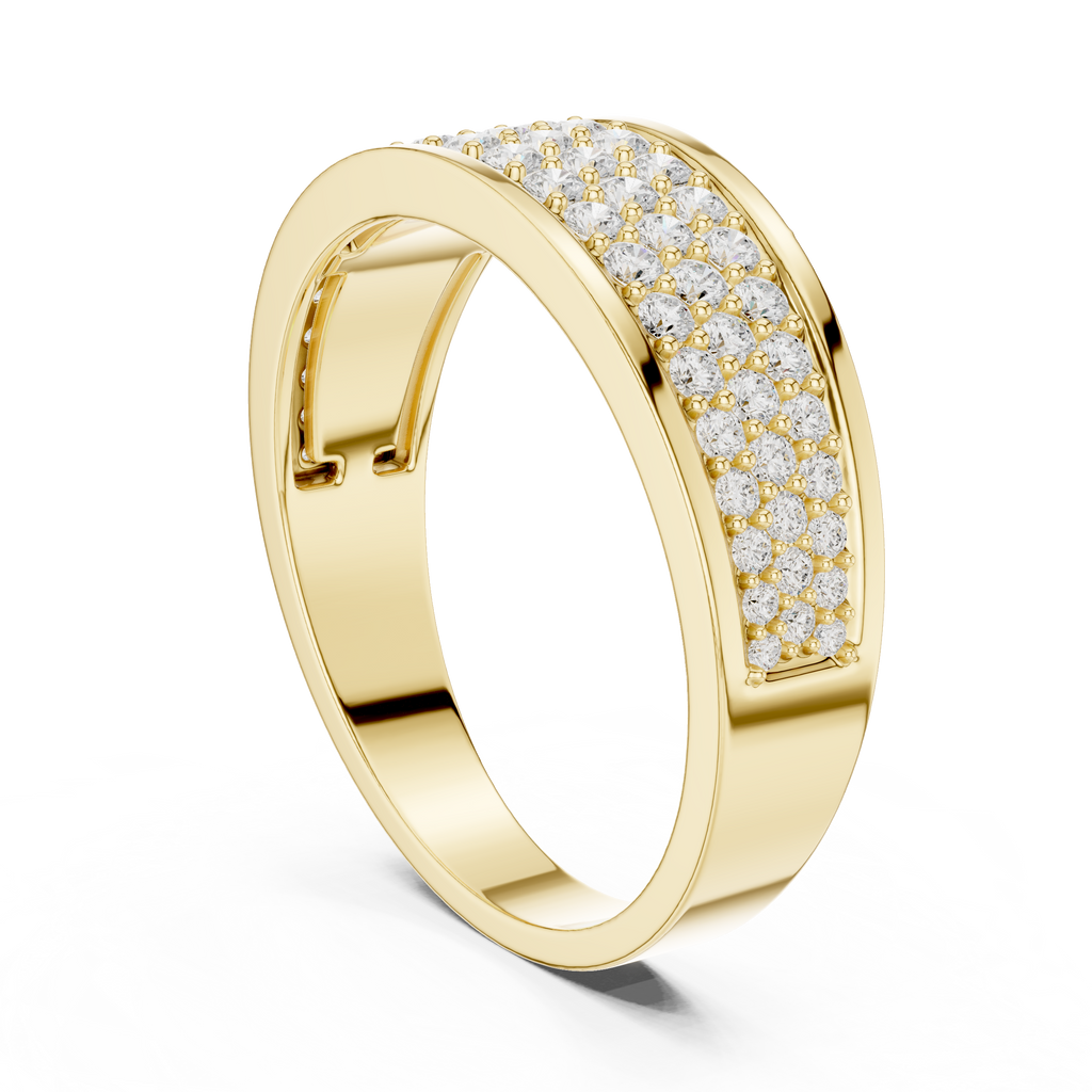 0.93 CT Multi-Row Pavé Diamond Men's Ring